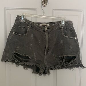 Mustard Seed Gray distressed shorts- Size Large